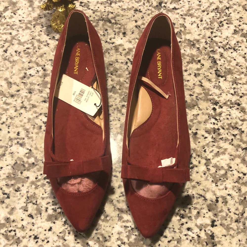 Lane Bryant Wine Flat Shoe Sz 11W